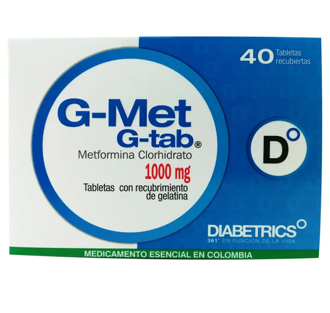 G Met Tabs 1000 Mg 40 Tabletas