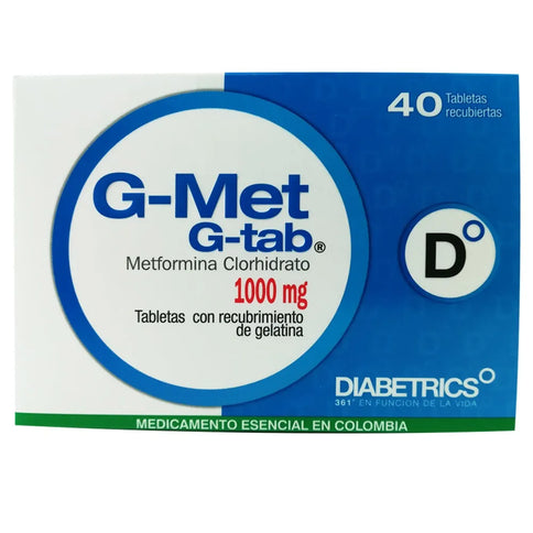 G Met Tabs 1000 Mg 40 Tabletas
