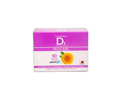 Vitamina D3+Extracto De Uva 60 Caps