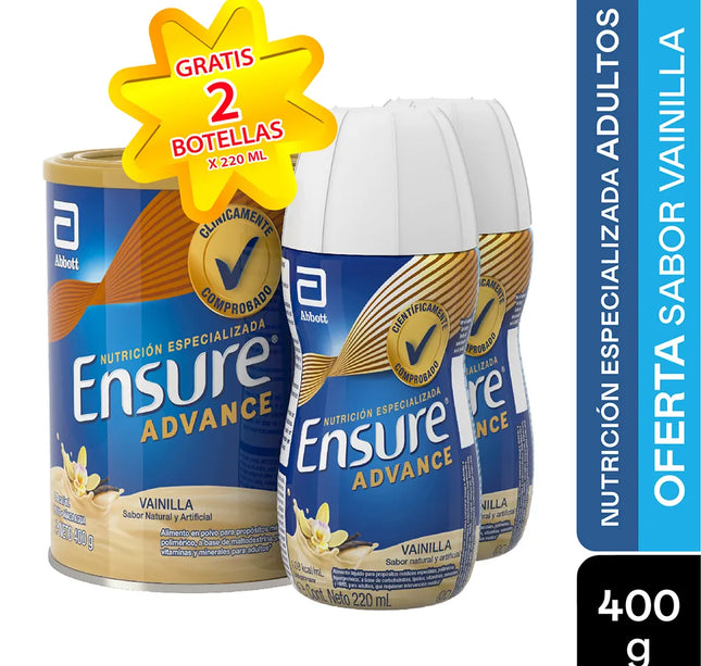 Ensure Adv.Vainilla 400 Gr+2 Adv 220 Ml