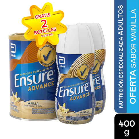 Ensure Adv.Vainilla 400 Gr+2 Adv 220 Ml