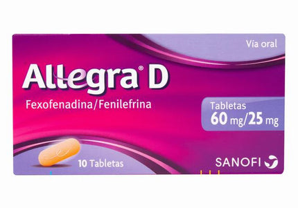 Allegra D 60 Mg/25 Mg 10 Tabletas