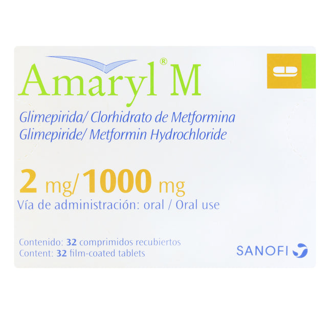Amaryl M 2 Mg/1000 Mg 32 Comprimidos