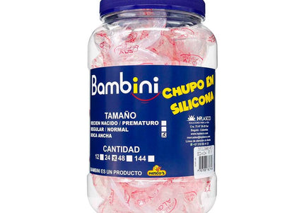 Chupo Silicona Bambini Boca Ancha Tarro 24 Unidades