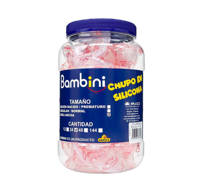 Chupo Silicona Bambini Boca Ancha Tarro 24 Unidades