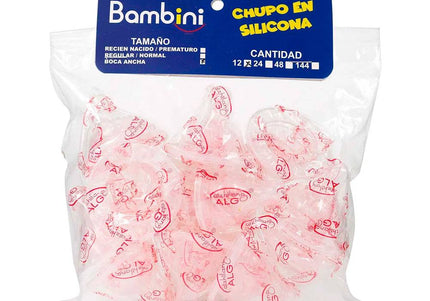Chupo Silicona Bambini Boca Ancha Bolsa 12 Unidades