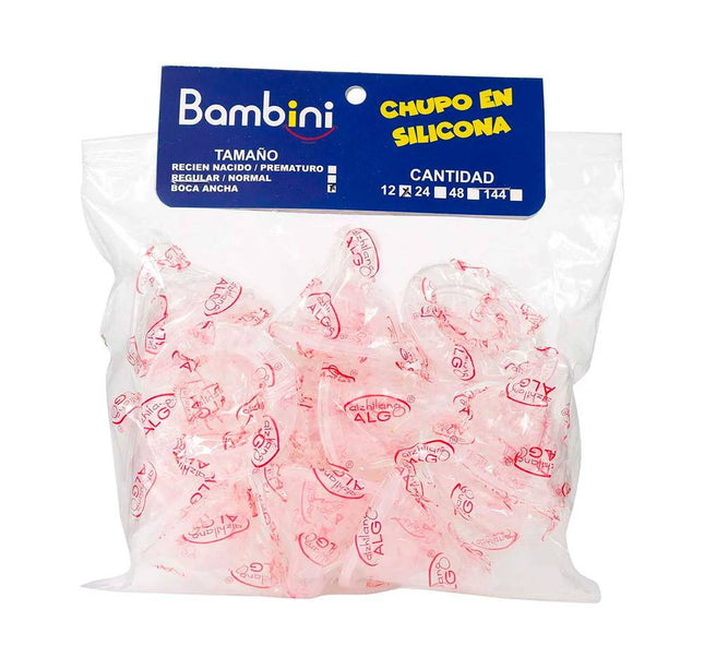 Chupo Silicona Bambini Boca Ancha Bolsa 12 Unidades