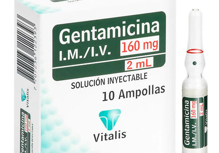 Gentamicina 160 Mg/2 Ml 10 Ampollas Vt