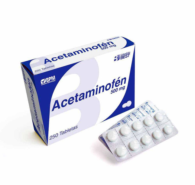 Acetaminofen 500 Mg 250 Tabletas