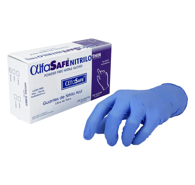 Guante Nitrilo Alfa Liv.Azul Talla L 100 Und