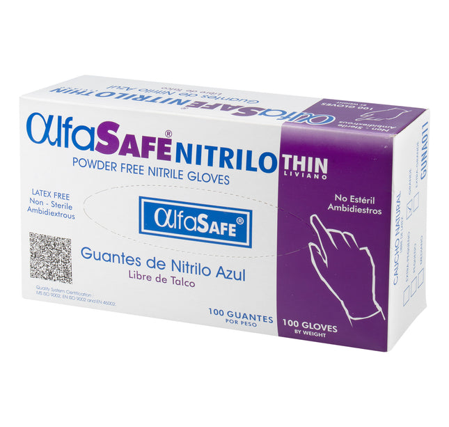 Guante Nitrilo Alfa Liv.Azul Talla S 100 Und