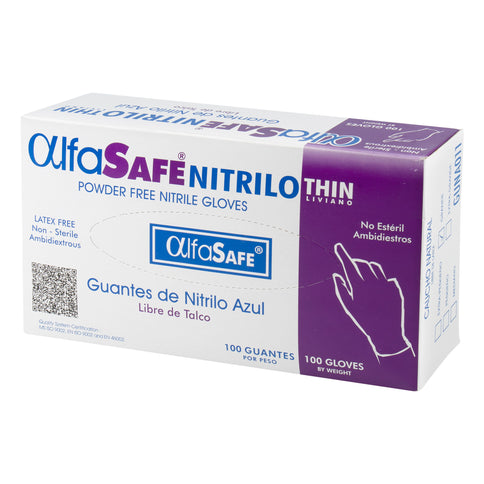 Guante Nitrilo Alfa Liv.Azul Talla S 100 Und