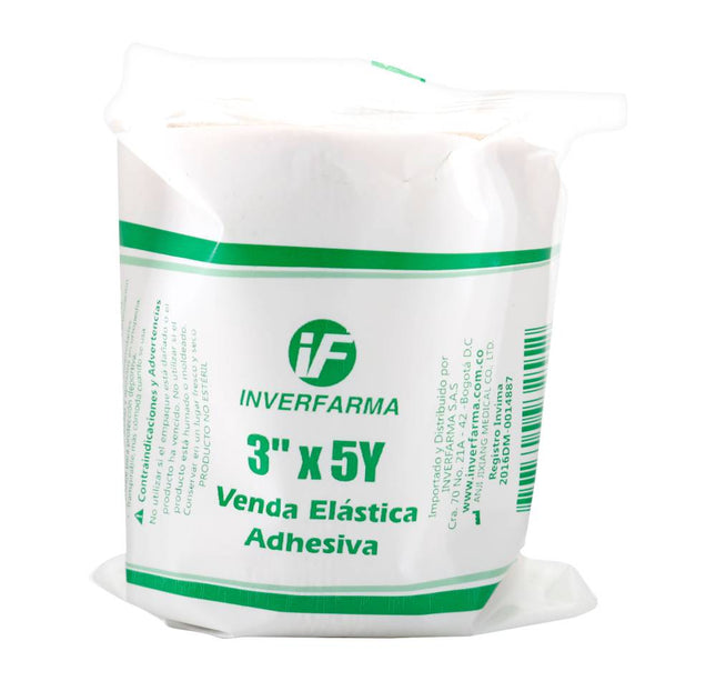 Venda Elastica Adhesiva 3X5 Piel Inverfarma