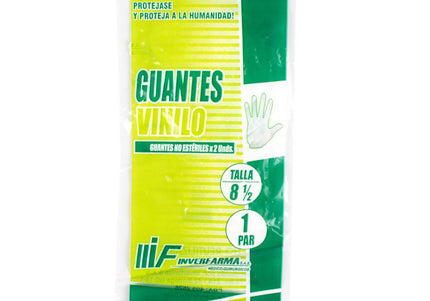 Guante Vinilo 8 1/2 Talla L 1 Par Inverfarma