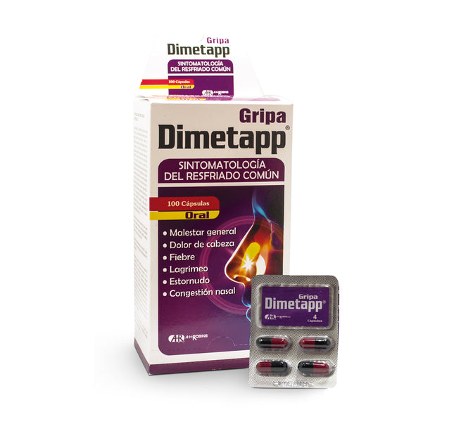 DIMETAPP GRIPA 500 MG 100 CAPSULAS