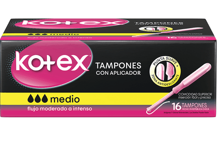Tampones Kotex Medio Con Aplicador 16 Unds