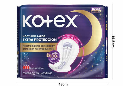 Toalla Kotex Nocturna Extra protección 20 Und