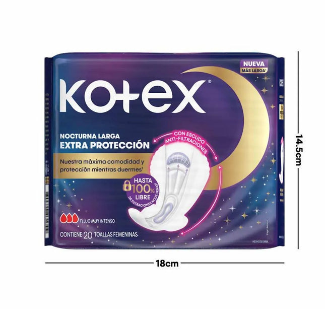 Toalla Kotex Nocturna Extra protección 20 Und