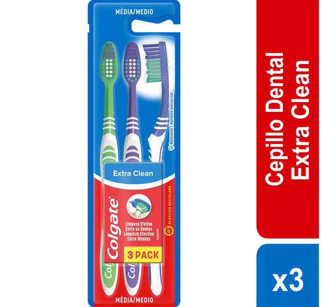 3 Cepillo Colgate Extra Clean
