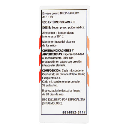 CYCLOGYL 1% SOLUCION OFTALMICA 15 ML