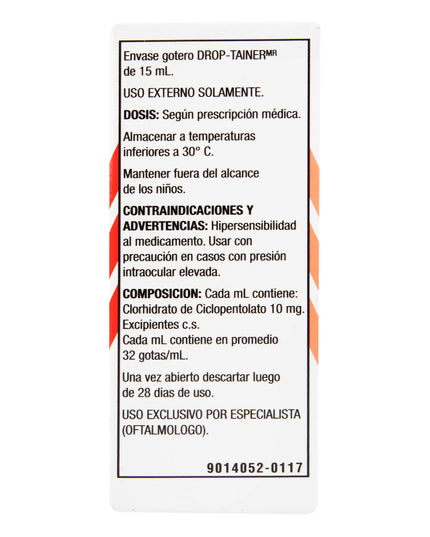 CYCLOGYL 1% SOLUCION OFTALMICA 15 ML