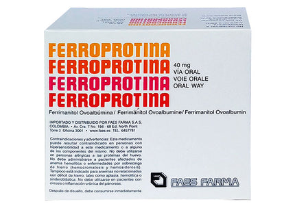 Ferroprotina 40 Mg 30 Sobres