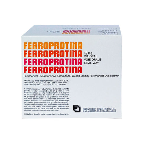 Ferroprotina 40 Mg 30 Sobres