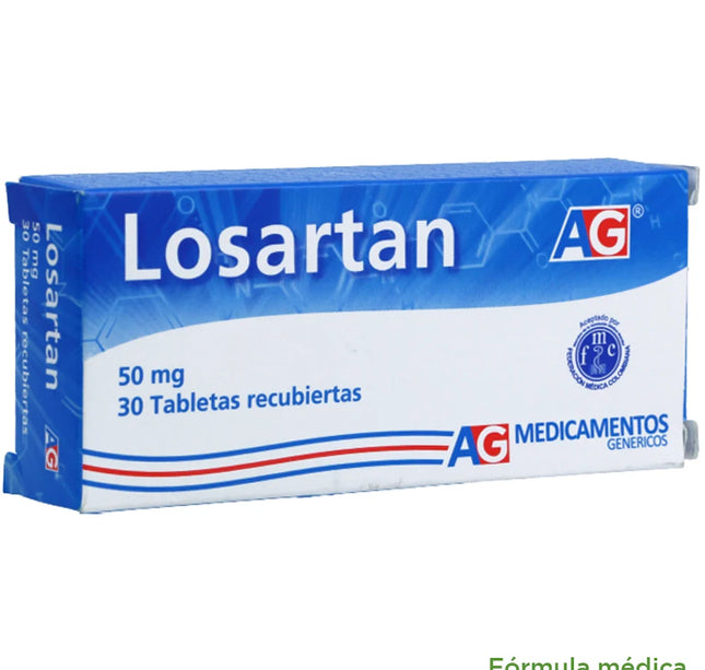 Losartan 50 Mg 30 Tabletas Ag