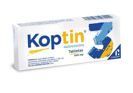 Koptin 500 Mg 3 Tabletas (Azitromicina)