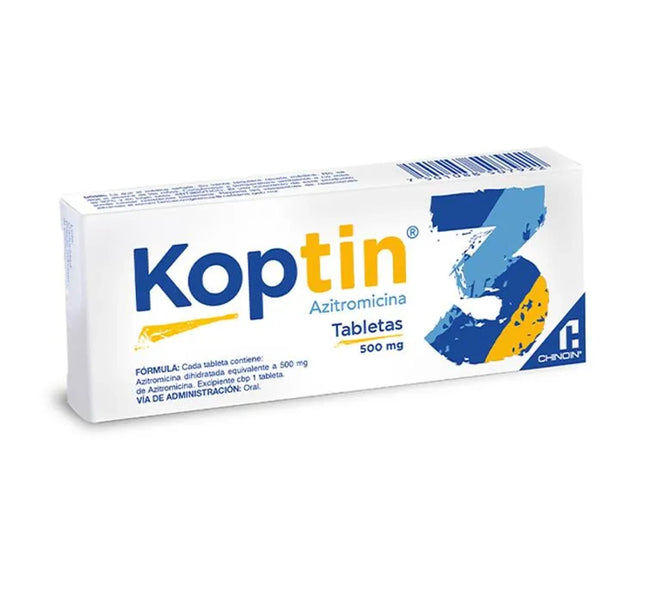 Koptin 500 Mg 3 Tabletas (Azitromicina)