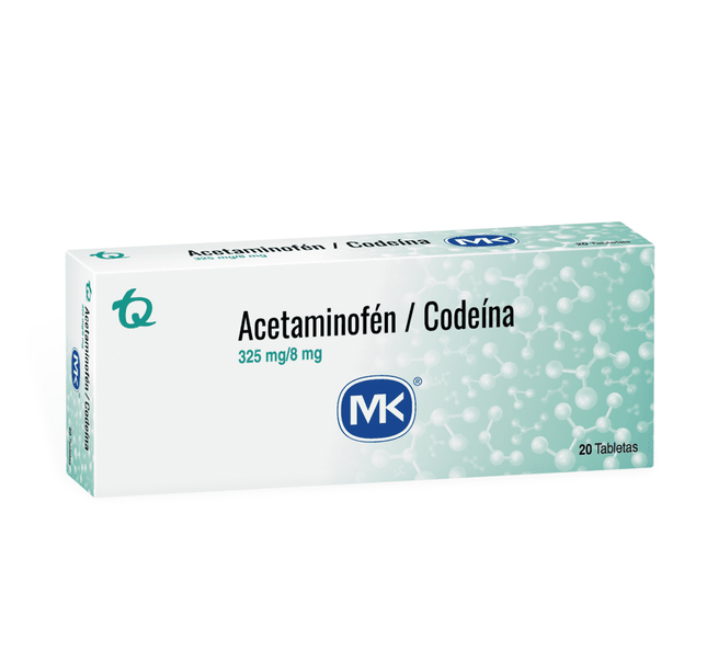 Acetaminofen Codeina 325 8Mg 20 Tbs Mk
