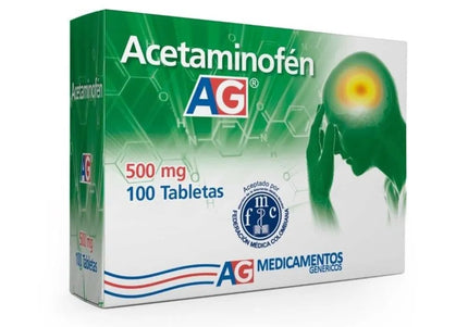 Acetaminofen 500 Mg 100 Tabletas Ag
