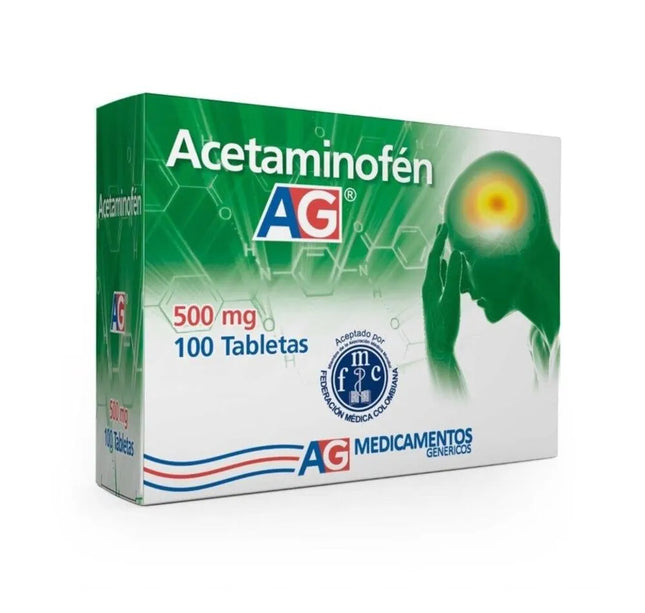 Acetaminofen 500 Mg 100 Tabletas Ag