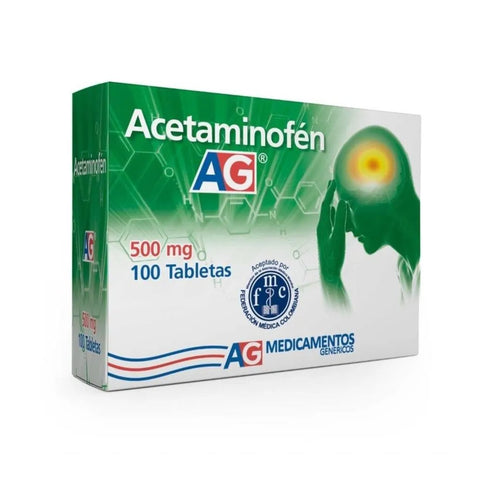 Acetaminofen 500 Mg 100 Tabletas Ag
