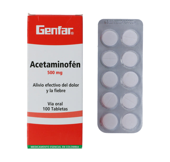 Acetaminofen 500 Mg 100 Tabletas Gf
