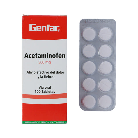Acetaminofen 500 Mg 100 Tabletas Gf