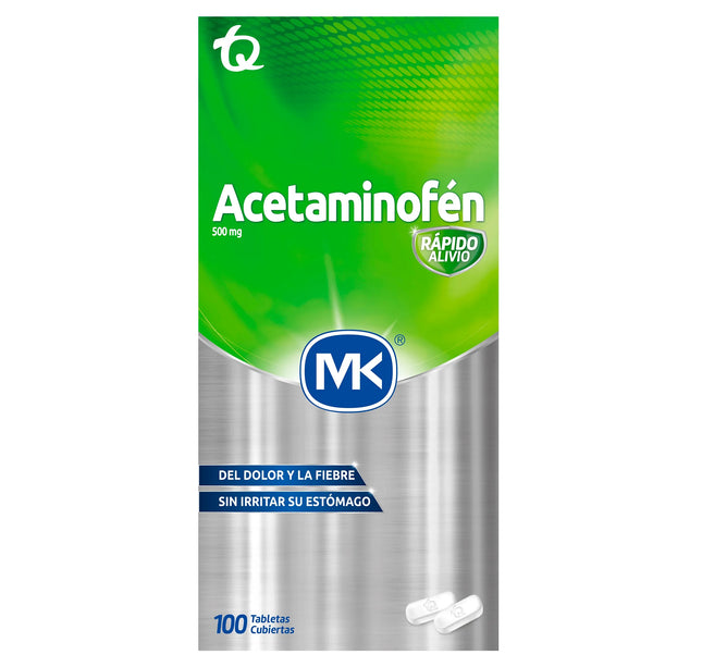 Acetaminofen 500 Mg 100 Tab Mk