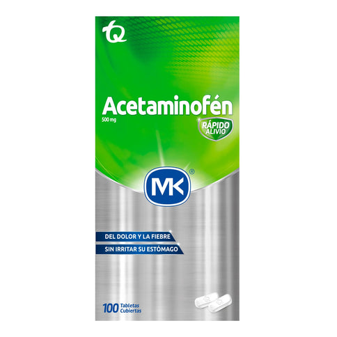 Acetaminofen 500 Mg 100 Tab Mk