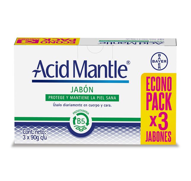 3 Jabones Acido Mantle 90Gr Econopack