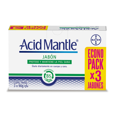 3 Jabones Acido Mantle 90Gr Econopack