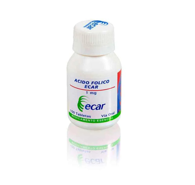 Acido Folico 1 Mg 100 Tabletas Ecar