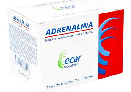 Adrenalina 1 Ml 25 Ampollas Ecar