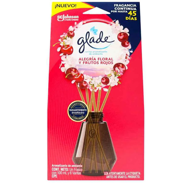 Ambientador Glade Aleg Frutos Rojos 100Ml X 6 Varitas