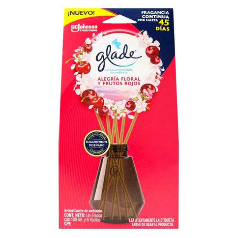 Ambientador Glade Aleg Frutos Rojos 100Ml X 6 Varitas