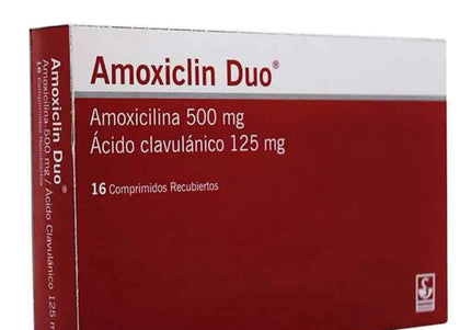 Amoxiclin Duo 500Mg/125Mg 16 Tabletas Recubiertas