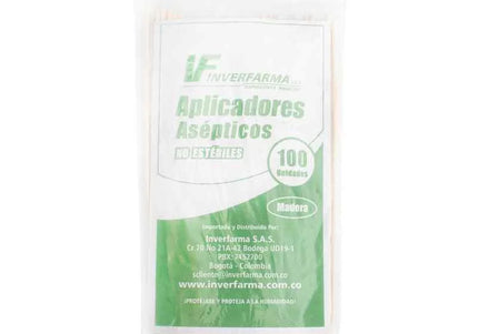 Aplicador Madera 100 Und Inverfarma