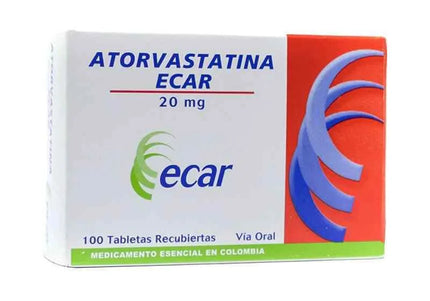 Atorvastatina 20 Mg 100 Tabletas Ecar