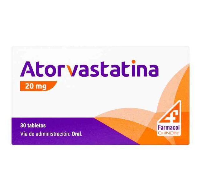 Atorvastatina 20 Mg 30 Tabletas