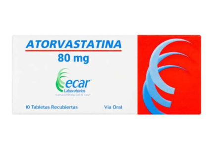 Atorvastatina 80 Mg 10 Tabletas Recubiertas
