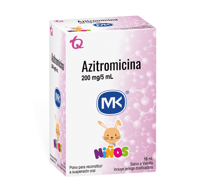 Azitromicina 200Mg 5Ml Polvo 15 Ml Mk